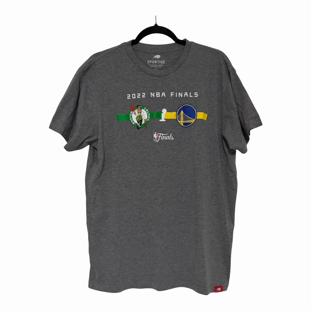 Sportique Shirt 2022 NBA Finals Celtics Warriors Gray Size Large Basketball